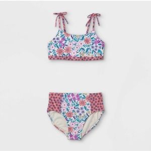 Cat & Jack Girls Floral Bikini Swimsuit NWT